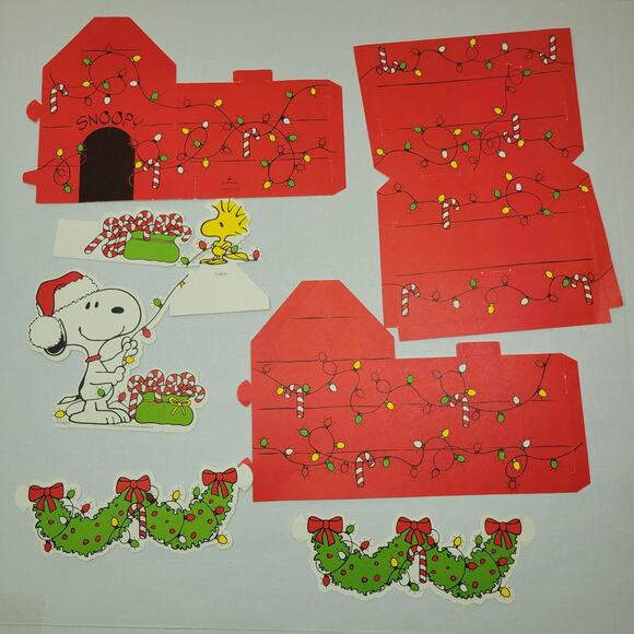 Halmark Peanuts Holiday Trimmings Die Cut 3D Centerpiece Snoopy Woodstock UNUSED - Picture 2 of 4